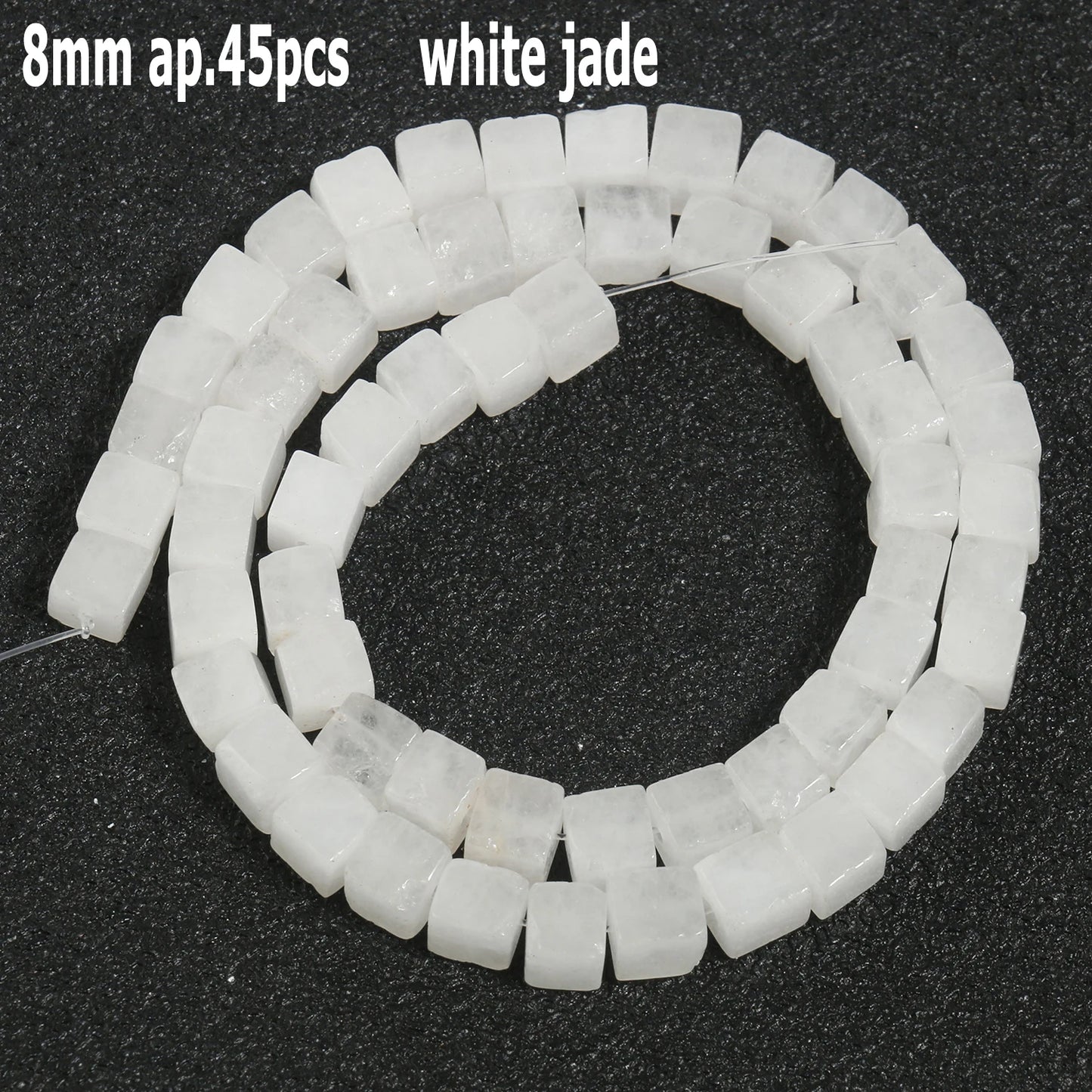 44 Arten weiße Chalcedon-Jade-Achat-Perle, Naturstein, Rondelle-Würfel, facettierte lose Perlen für Schmuckherstellung, Armbänder, Zubehör