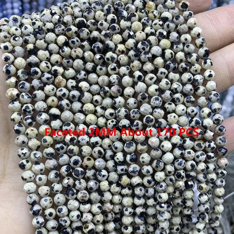 Natürliche Stein Dalmatiner Jaspis Runde Würfel Facettierte Rondelle Lose Spacer Perlen Für Schmuck Machen Charms DIY Armbänder Halskette