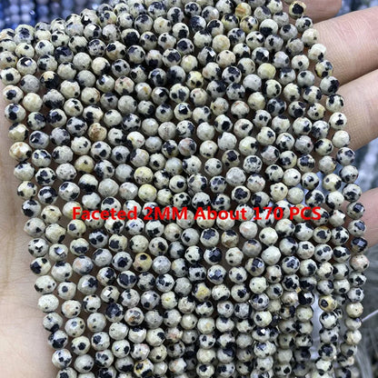 Natürliche Stein Dalmatiner Jaspis Runde Würfel Facettierte Rondelle Lose Spacer Perlen Für Schmuck Machen Charms DIY Armbänder Halskette