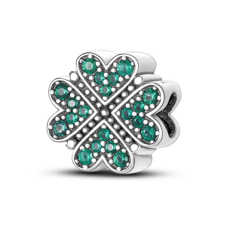 Anhänger aus 925er-Sterlingsilber, grüne Serie, Blumenbaum, Apfel-Anhänger, DIY, feine Perlen, passend für Original-Charms-Armbänder, Damenschmuck, Diy