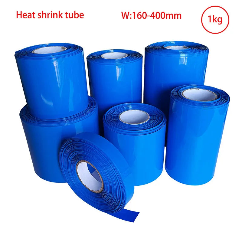 1kg antike Lithium batterie wärme schrumpf bare Folie blaue Hülle PVC-Schrumpf schlauch hülse 160-400mm breit