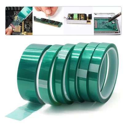 33 m/Rolle PET-Folienband, Hochtemperatur-PCB-Löten, SMT-Beschichtung, Abschirmung, hitzebeständiger Isolierschutz, grüne, spurlose Bänder