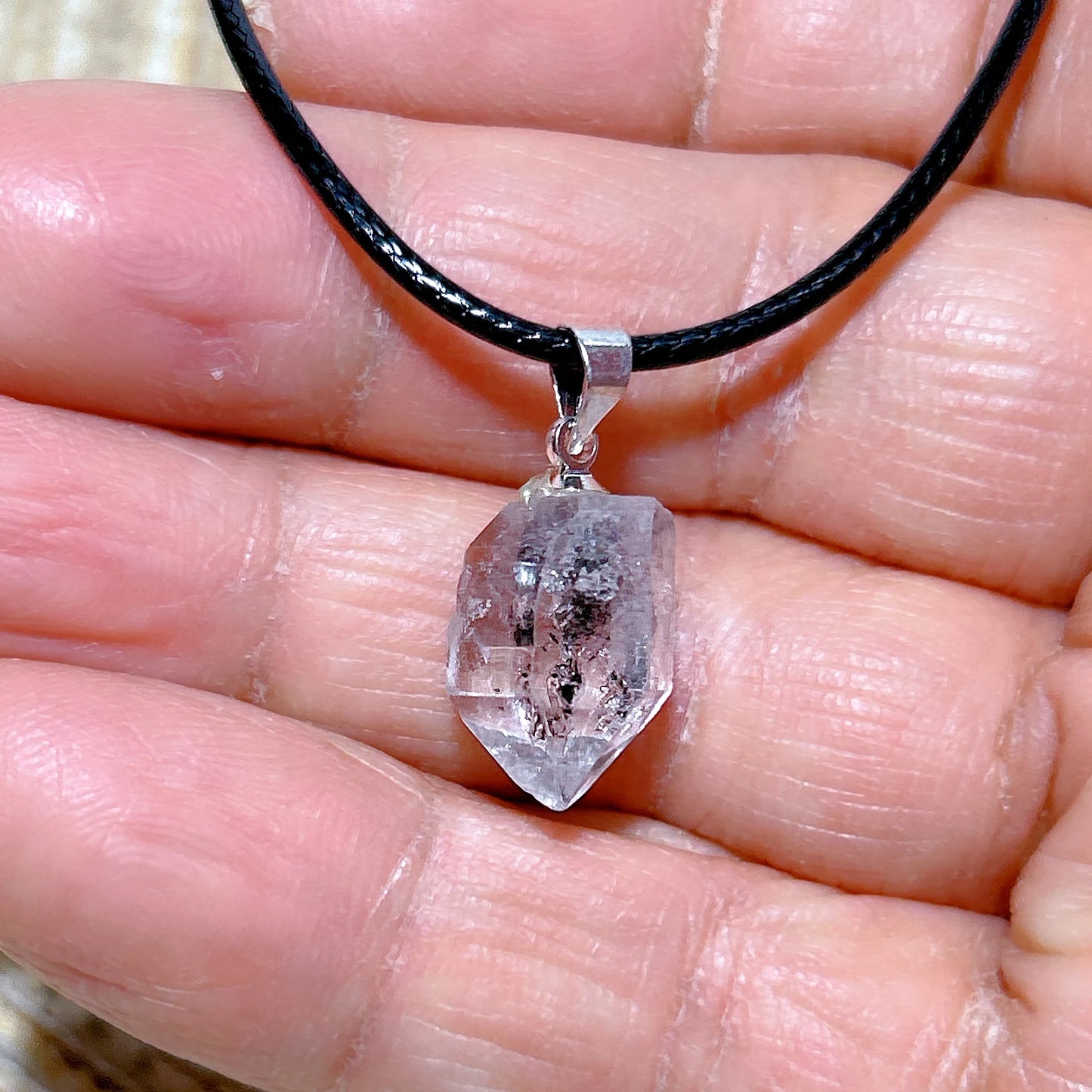 Natürlicher Kristall Herkimer Diamant Zubehör Hängestein Edelsteine Mineral Energie Reiki Heimdekorationen Geschenk Erzkristalle