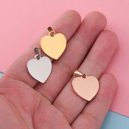 20 Stück Pfirsich Herz Charms hochglanzpoliert Edelstahl Charms DIY Halskette Armband Verbinder Charms für Schmuckherstellung