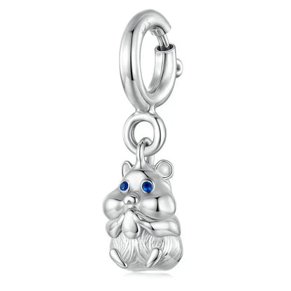WOSTU Anhänger aus 925er-Sterlingsilber, Liebesherz-Charm, Dackel-Hund, lila Kristall, Lotus-Perlen, passend für Armband, DIY-Halskette, Mädchen-Geschenk