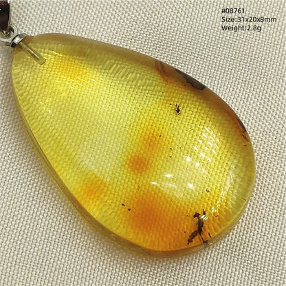 Natürlicher gelber Bernstein-Anhänger für Damen und Herren, gelber Bernstein mit Stein, Halskette, Heilschmuck, AAAAA