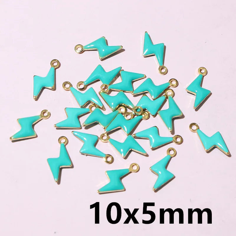 20 Stück Edelstahl Emaille Dolphin Lightning Moon Charms Anhänger für Ohrringe Armband Halskette DIY Schmuck Herstellung Zubehör