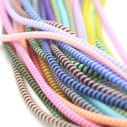 100pcs 1,4 m bunte Spiral ladegerät Kabel Kabels chutz universelle Datenleitung Dekoration Wickler für iPhone Samsung Huawei Xiaomi