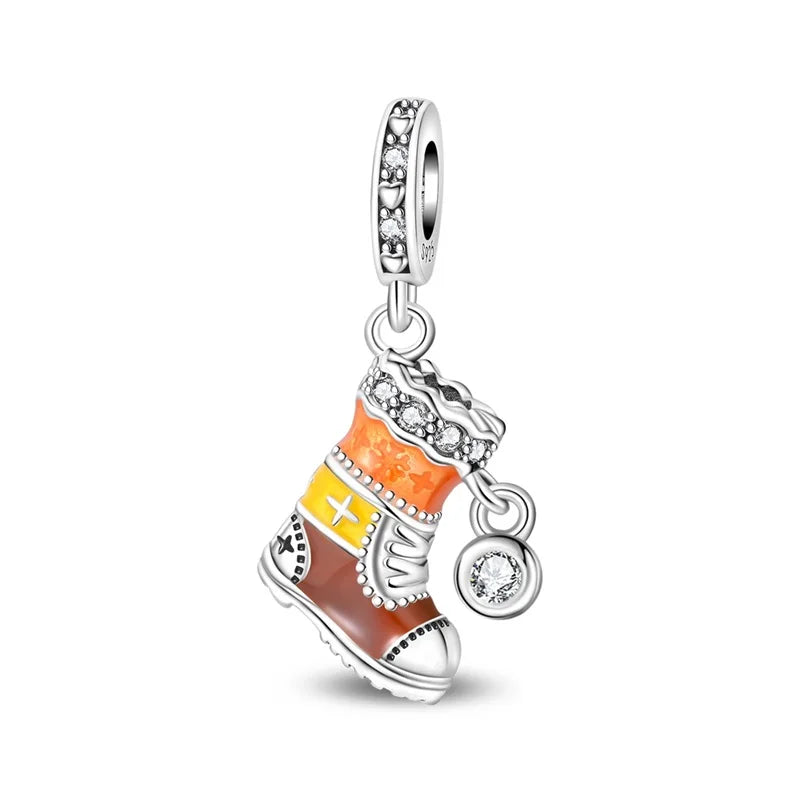 Funkelnde blaue Seestern-Perlen und Seepferdchen aus 925er-Sterlingsilber, passend für Schlangenarmband, Boutique-Halskette, Gold-Anhänger, Geschenk