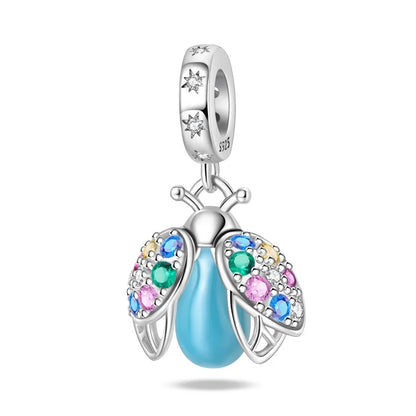 Heißer Verkauf 925er Sterlingsilber Blauwal & Marienkäfer & Engel baumelnder Charm für Armband Boutique Halskette MiNi-Serie Anhänger Geschenk