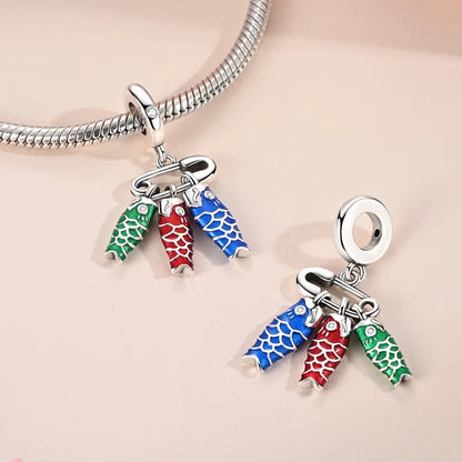 Original 925 Sterling Silber Charms Bead Japan Culture Series Sakura Anhänger passend für Original-Armband für Frauen DIY Schmuck Geschenk