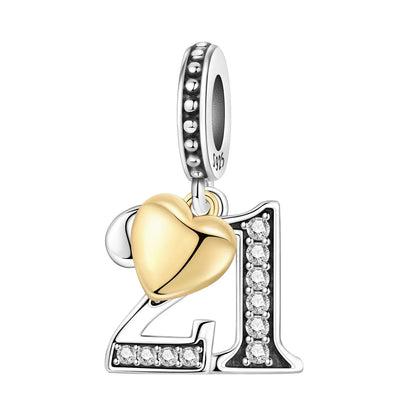 15. 16 18 20 21. Jahrestag Geburtstag Hochzeit S925 Sterling Silber Charm Bead Anhänger Fit Armband Halskette DIY Schmuck Geschenk