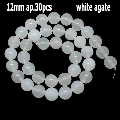 44 Arten weiße Chalcedon-Jade-Achat-Perle, Naturstein, Rondelle-Würfel, facettierte lose Perlen für Schmuckherstellung, Armbänder, Zubehör