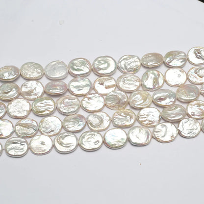 14x16mm AAA Weiß Mode Natürliche Süßwasser Perle Oval Barock Knopf Perle Schmuck Machen DIY Halskette Armband Zubehör geschenk