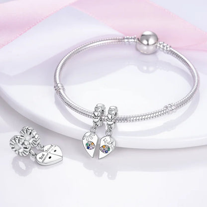 Charms aus 925er-Sterlingsilber, romantische Herz-Serie, Perlen, passend für Qikaola 925 Original-Armbänder, DIY-Schmuck zum Muttertag, Geschenke