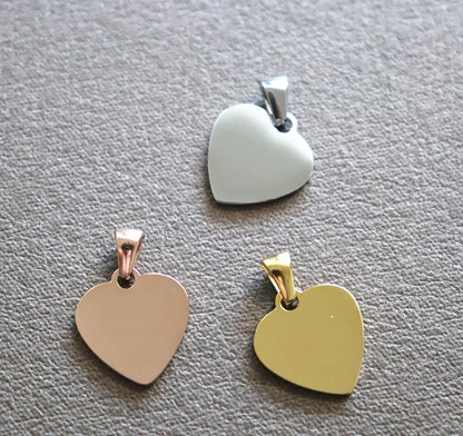 20 Stück Herz 304 Edelstahl Stempeln Blank Tag Anhänger Charms mit Snap on Bails für Halskette Schmuckherstellung Geschenk