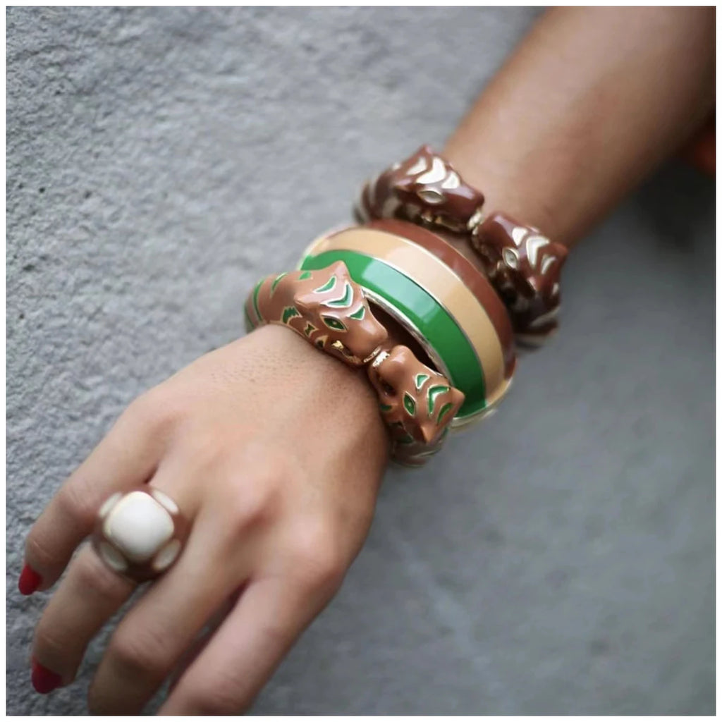 Kaymen neue Emaille bunte Tiger Armreif Manschette Armband für Frauen Mädchen Aussage mehrfarbige Mode Armreif Schmuck 15 Farben