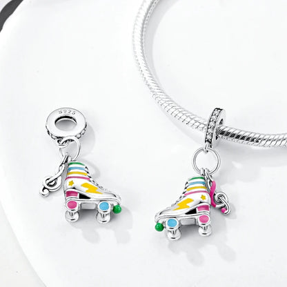 Neue Kollektion aus 925er-Sterlingsilber, Winterserie, Skaten, Schlittschuh-Charm, passend für DlY-Armbänder, Halsketten, Schmuck, feine Geschenke