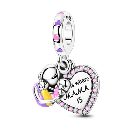 925 Silber Charms Original Design Blaue Augen Zirkon Katze Hund Perle Herz Charme DIY Fit Armband Für Frauen Hochzeit Schmuck Geschenk