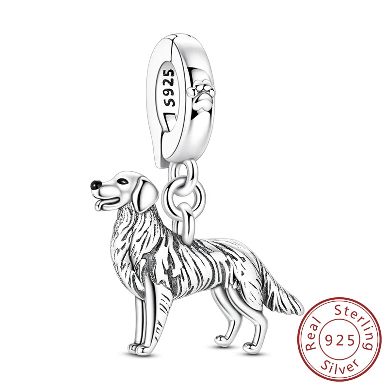 Neue Original Charms Perlen Anhänger 925 Sterling Silber Teddy Pudel Hund Katze Universal Schnalle Charms Fit Armband DIY Schmuck Geschenk