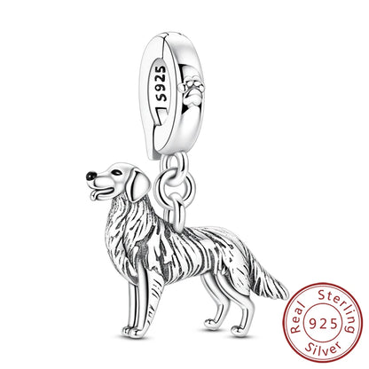Neue Original Charms Perlen Anhänger 925 Sterling Silber Teddy Pudel Hund Katze Universal Schnalle Charms Fit Armband DIY Schmuck Geschenk