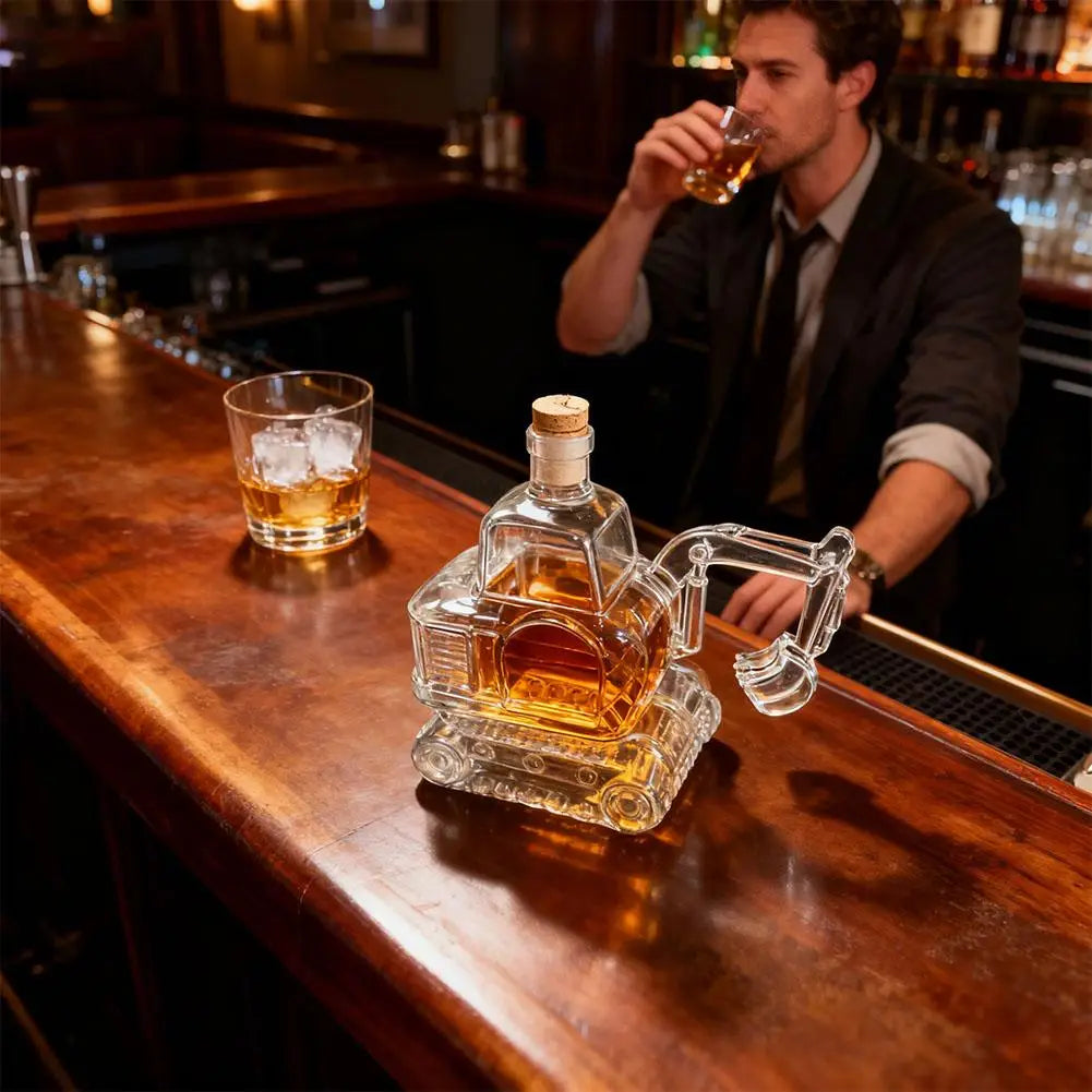 Bagger Whiskyflasche Bagger 3D Bagger Whisky Weinflasche Neuheit handgeschnitzt leere Weinaufbewahrung handgefertigte Dekoration