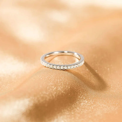Trumium 2 mm echtes S925-Sterlingsilber, Ehering, Zirkonia, volle Ewigkeit, stapelbar, Verlobungsringe für Frauen und Mädchen, Geschenke