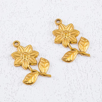 2 Stück 5 Stück Edelstahl Blume Schmetterling Liebe Herz Schleife Anhänger für DIY Halskette Ohrring Geschenk Schmuckherstellung Zubehör