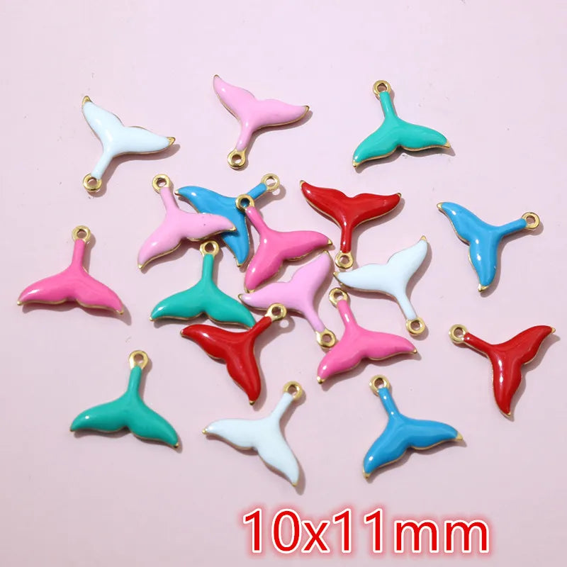 20 Stück Ozean Meeres tiere Krabben Seestern Riff Fisch Klavier Emaille Anhänger Charm Edelstahl DIY Schmuck Making Zubehör