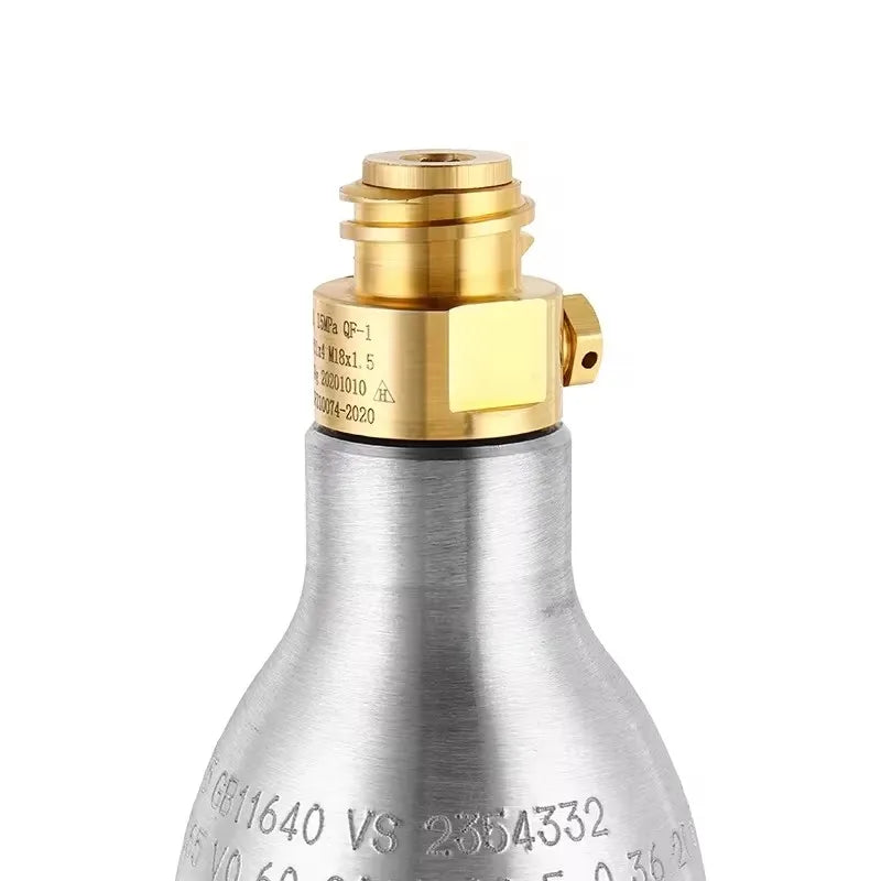 0,6 l leerer CO2-Zylinder-Aluminium-Soda-CO2-Tank mit TR21-4-Ventil, kohlensäurehaltige Süßwasser-Getränke-Nachfüll-Soda-Maker