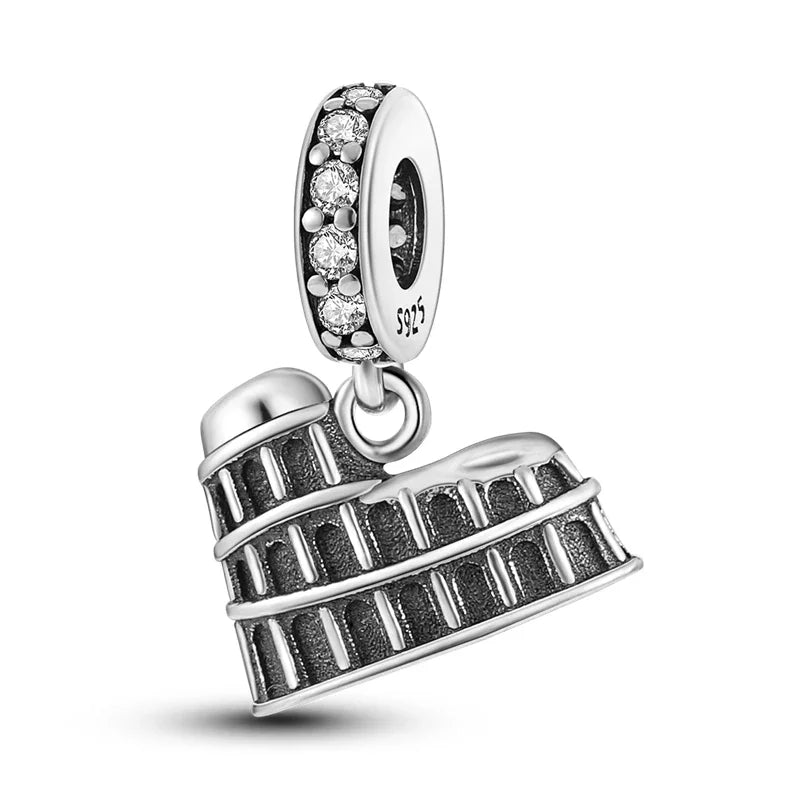 Reisepass-Charms aus 925er-Sterlingsilber, passend für Original-Armbänder, DIY-Flugzeug-Erde-Perlen für die Schmuckherstellung als Geschenk