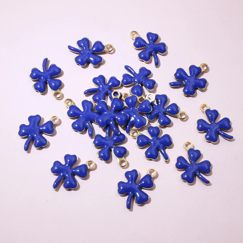 20 Stück 13x10mm Edelstahl Emaille Klee Blume Charms Anhänger Edelstahl DIY Schmuck Herstellung Zubehör Ergebnisse