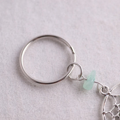 Naturstein Traumfänger Schlüsselanhänger Taschenanhänger Mode Boho Schmuck Flügel Schlüsselanhänger Opal für Frauen Mädchen Party Geschenk