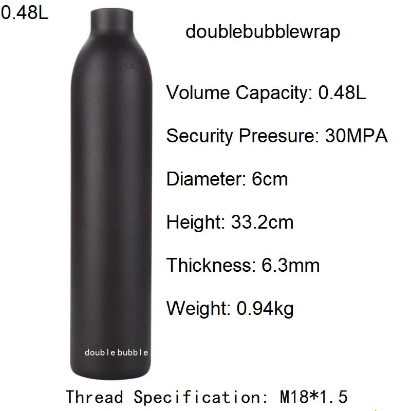 0,22 L-0,5 L Aluminium Flasche Tank 4500 PSI Tank Zylinder Tauchen Aquarium Pflanze CO2 Tank Tauch Sauerstoff Tank gewinde M18 * 1,5