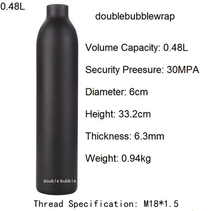 0,22 L-0,5 L Aluminium Flasche Tank 4500 PSI Tank Zylinder Tauchen Aquarium Pflanze CO2 Tank Tauch Sauerstoff Tank gewinde M18 * 1,5