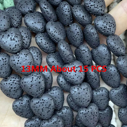 Natürliche Stein Schwarz Vulkanischen Lava Zylinder Räder Quadrat Runde Form Spacer Perlen Für Schmuck Machen Diy Armband Zubehör