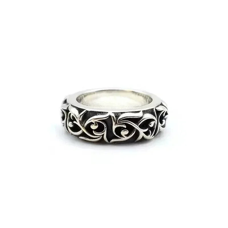 Retro Ewiger Rebe Ring Silber Farbe Punk Gothic Vintage Offener Ring für Männer Frauen Handgefertigter Designer-Schmuck Unisex-Accessoires