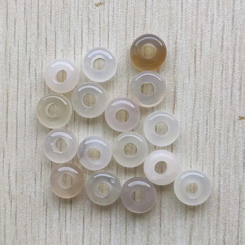 Mode gute Qualität Naturstein Mix runde Charms großes Loch Charms Perlen 10mm für Schmuckherstellung 50 Stück Großhandel kostenloser Versand