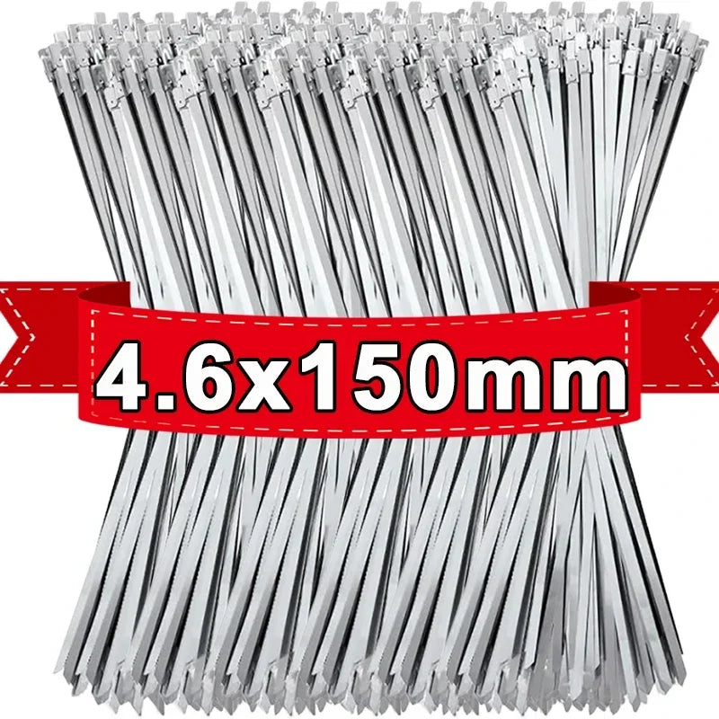 Metall-Kabelbinder, selbstsichernde Befestigungsringe aus Edelstahl, robuste Kabelbinder, Auspufffolie, Organizer für das Heimbüro