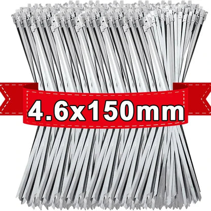 Metall-Kabelbinder, selbstsichernde Befestigungsringe aus Edelstahl, robuste Kabelbinder, Auspufffolie, Organizer für das Heimbüro