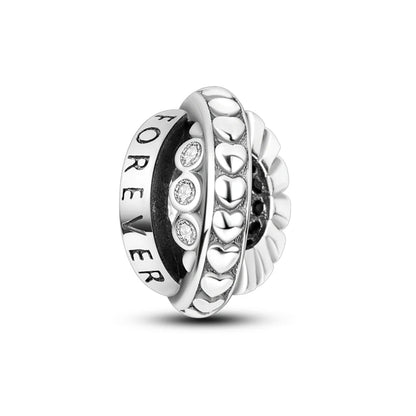 Silber-Charm, 925er-Sterlingsilber, Clip-Charms, Sicherheitsketten-Charm, CZ-Pavé, runde Clip-Perlen, passend für Original-Armbänder, Schmuckherstellung