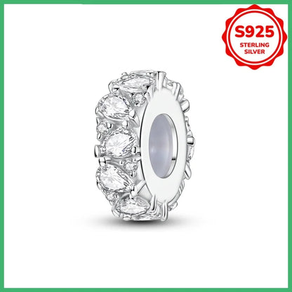 Kleeblatt-Schneeflockenfarbene Sicherheitsschnalle aus 925er Sterlingsilber für modische Damen-Charm-Perlen, geeignet für DIY-Armbänder