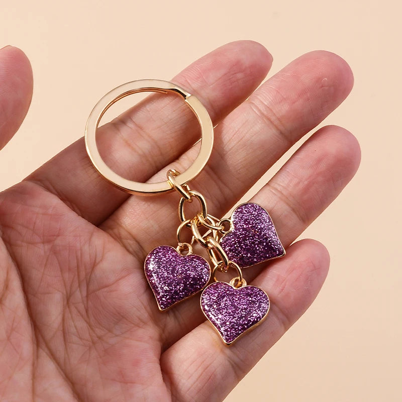 Schöne Bunte Herz Keychain Liebe Schlüsselanhänger Valentinstag Geschenk Schlüssel Ketten für Frauen Mädchen Auto Schlüssel Handtasche Schmuck Zubehör