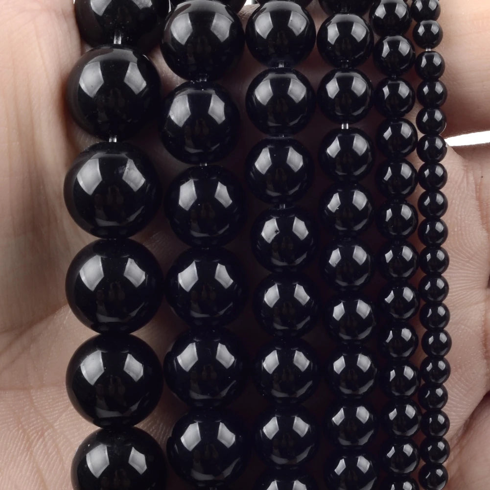 Natürliche Stein Perlen 6 8 10 12mm Schwarz Gold Farbe Linie Achate Runde Perlen Für Schmuck Machen DIY handgemachte Armband Halskette 15''