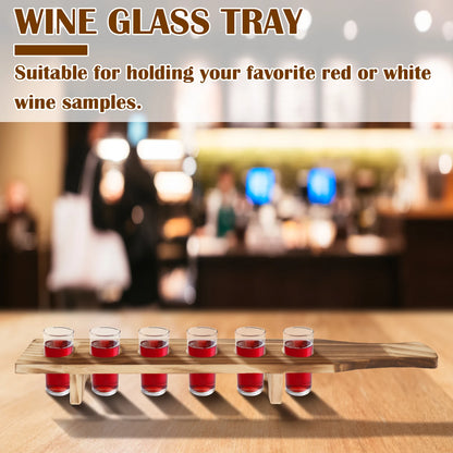 2 Stück Schnaps glas Tablett Holz Schnaps glas halter Schnaps glas Ständer mit 6 Löchern Schnaps glas Serviert ablett passen 1,4 Zoll Durchmesser Gläser