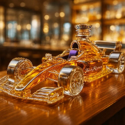 Sammlerstück Rennwagen-Whiskykaraffe, Luxuriöse Crown Royal-Stil Glasflasche für Rennsport-Enthusiasten & Männerhöhlen