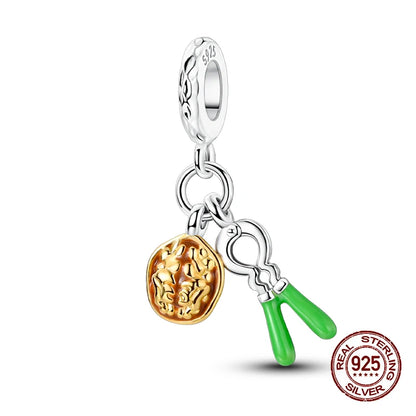 Herbst Neue 925 Sterling Silber Braun Maple Leaf Kürbis Biene Charms Bead Fit 3mm 925 Original Armbänder DIY schmuck Warmes Geschenk