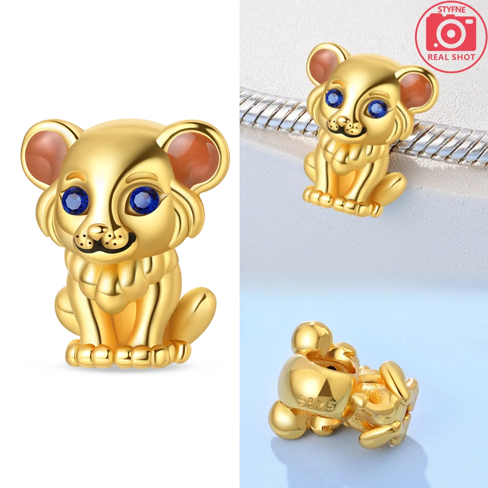 Original funkelnde Charm-Perlen aus 925er-Sterlingsilber, Gold, Rose, heller Stern, Herz, passend für Armbänder, DIY-Jubiläums-Schmuck, Geschenk