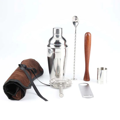7 Teile/satz Edelstahl Cocktail Shaker Set Bar Werkzeuge mit Mischbecher Professionelle Barkeeper Kit für Home Küche Pub