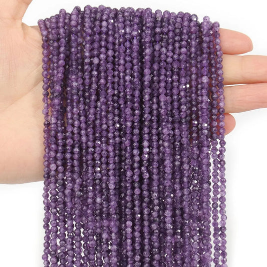 3mm 4mm Amethyst Natürliche Facettierte Stein Perlen Winzige Perlen Lose Perlen Für Schmuck Machen DIY Armband Zubehör Großhandel
